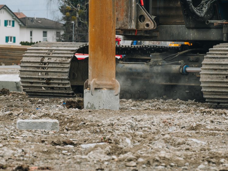 Betonrammpfahl mit Leerschlag